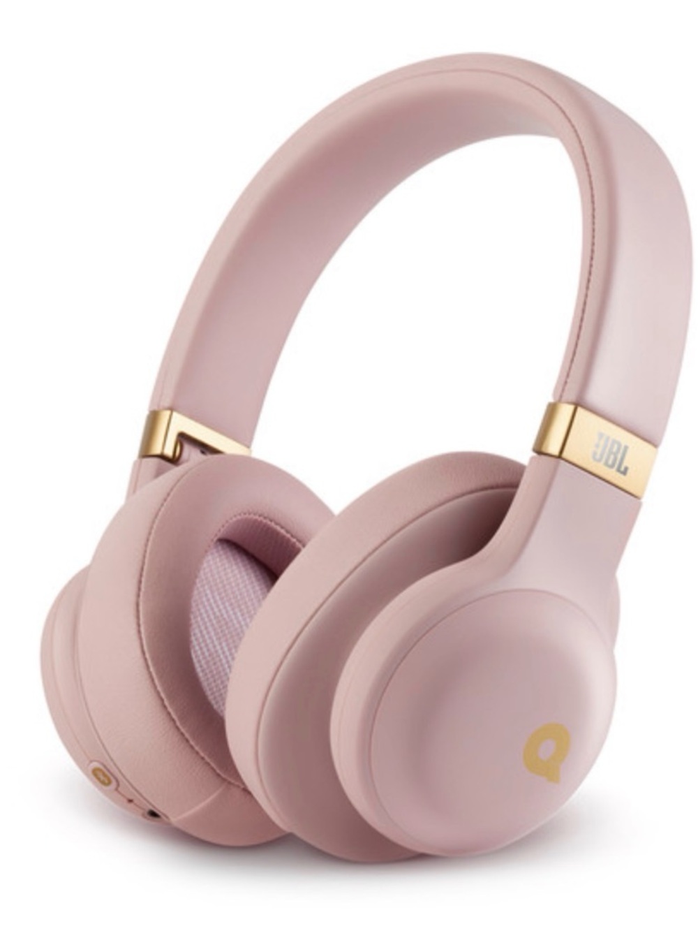 JBL Pink Over-Ear Wireless Headphones with Gold Accents